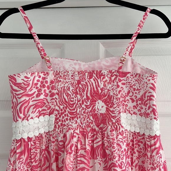 LILLY PULITZER Girls Pink Dress Lace Trim Sweetheart Neckline 14 - Picture 6 of 13